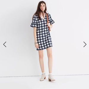 Madewell Mini Bell Sleeve Dress in Leighton Plaid Size 10